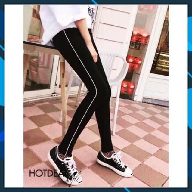 Quần legging sọc trắng nhỏ L16