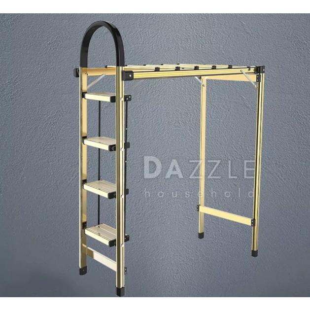 Thang Kiêm Giàn Phơi Quần Áo Drying Ladder Hợp Kim Nhôm - màu Bạc