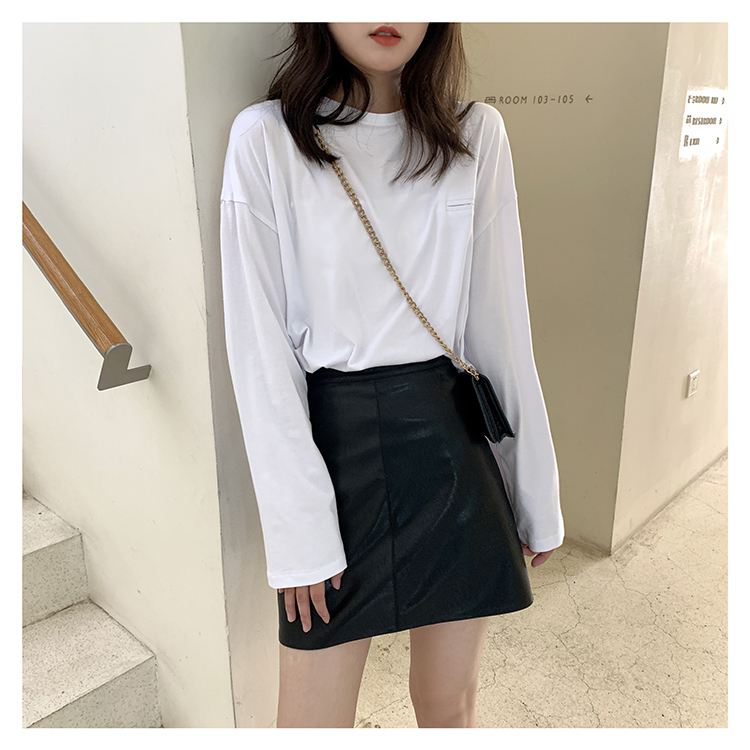 Chân váy ngắn bigsize nữ dáng chữ A chất da quảng châu cao cấp Chân váy da nữ lưng cao có quần trong form dáng hàn quốc