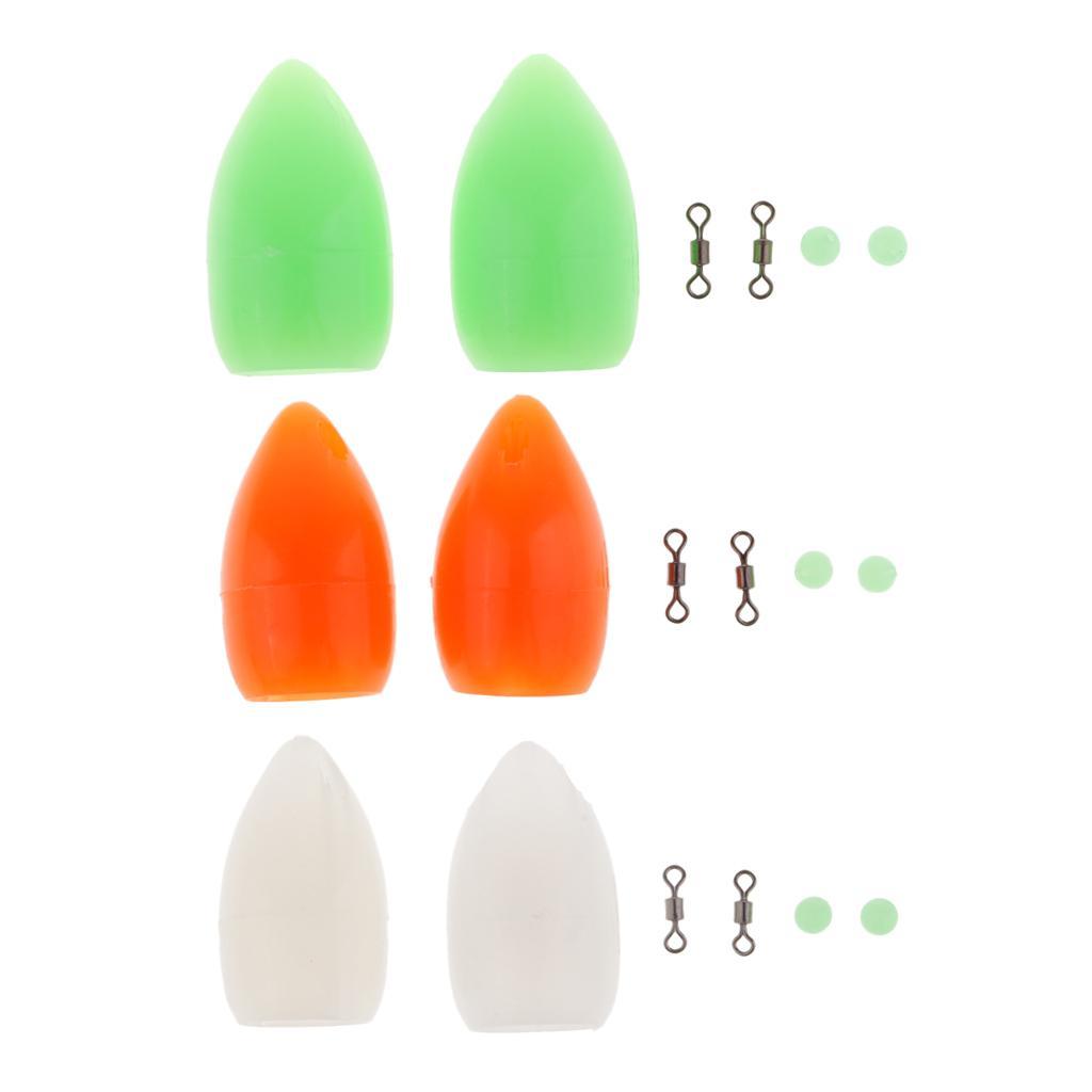 2pcs Bombarda Carp Coarse Trout Bass Sea Lure Fishing Tackle with Beads and Rolling swivels 2.8cm 3.2g