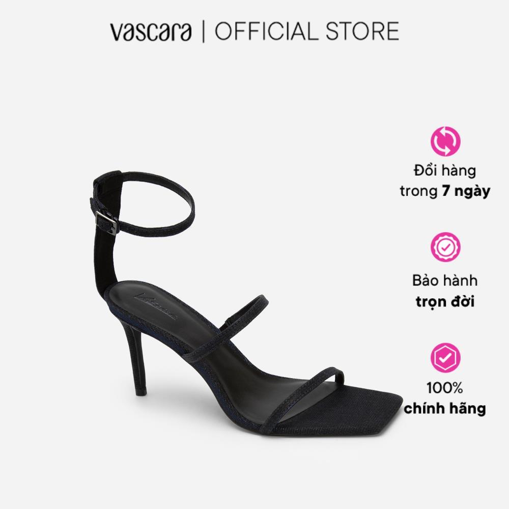 Vascara Giày Sandal Ankle Strap Quai Kim Tuyến Mũi Vuông - SDN 0717