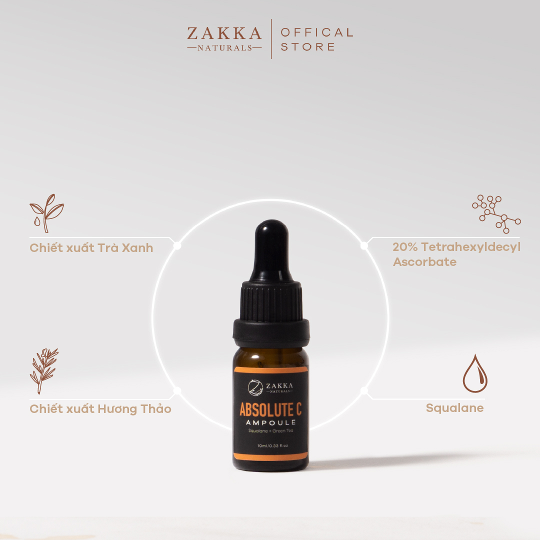 Tinh Chất (Ampoule) Vitamin C Zakka Naturals Đều Màu Da, Chống Lão Hóa Absolute C Ampoule 10ml