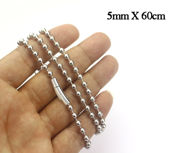Dây chuyền kiểu bi 5mm khóa gài vip màu trắng sáng đẹp, không đen tạo nên đẳng cấp, phong độ cho người đeo