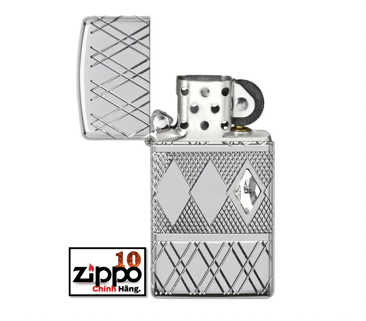 Bật lửa Zippo Slim 49052 Diamond Pattern Design - Chính hãng 100%