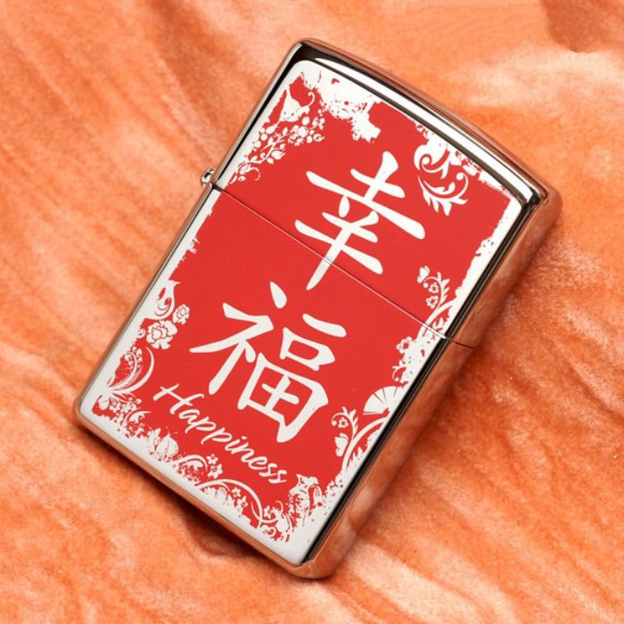 Bật Lửa Zippo Chinese Lettering Text Happiness Chính Hãng Usa