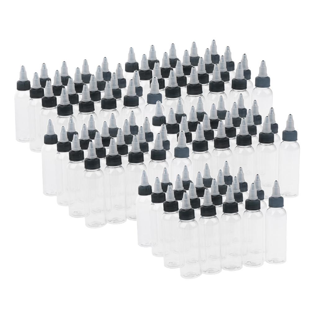 100 Pcs Empty Plastic Squeeze Bottle With Top Tip Applicator 30ml