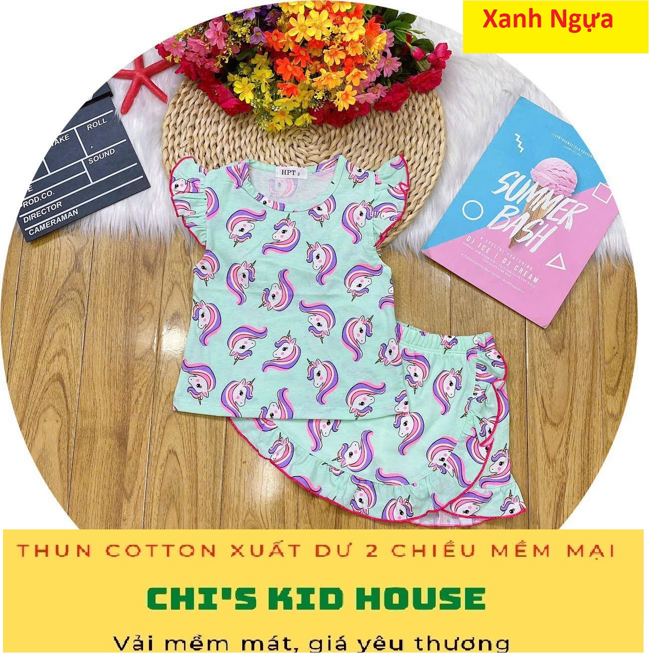 [SIÊU PHẨM] SET CHÂN VÁY KÈM ÁO THUN COTTON XUẤT DƯ CỰC ĐẸP CHO BÉ 11-25KG