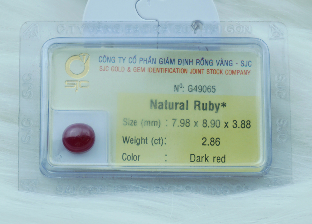 Mặt Đá Quý Ruby Tự Nhiên Oval Mài Giác Trơn