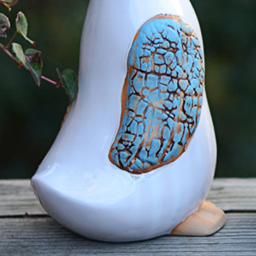 Garden Ceramic Duck Ornament Indoor Outdoor Statue Sculpture Decor