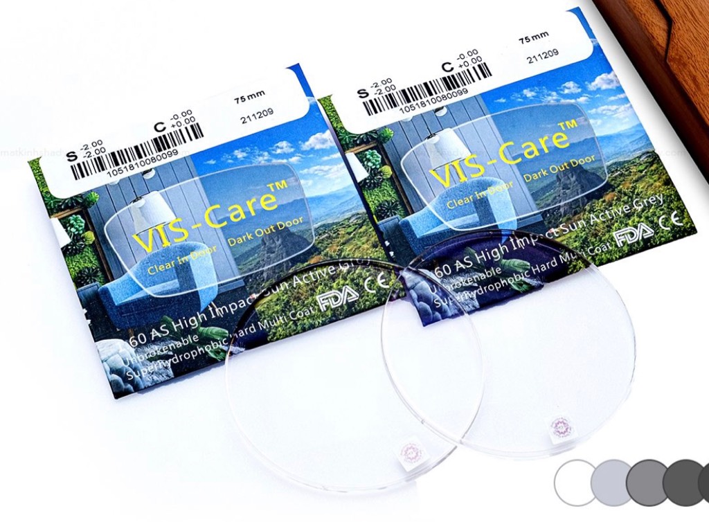 TRÒNG VISCARE 1.60 CẬN/ VIỄN/LOẠN ĐỔI MÀU CHỐNG UV THỜI TRANG MẮT KÍNH OURESS