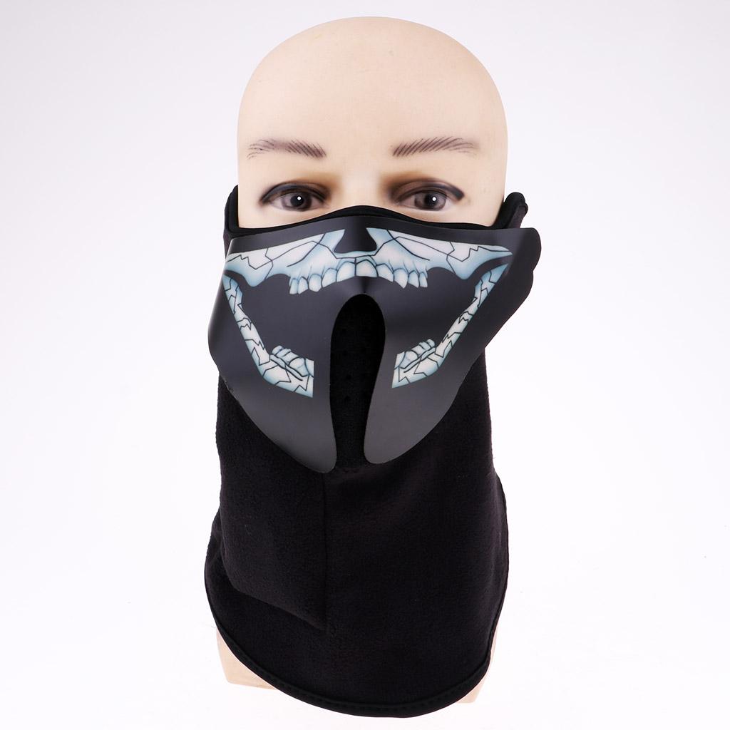 Outdoor Halloween Costume LED Luminous Flashing Light Face Mask Cycling