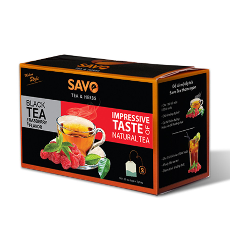 Trà SAVO Phúc Bồn Tử (Rasberry Tea) - Hộp 25 Gói x 2g