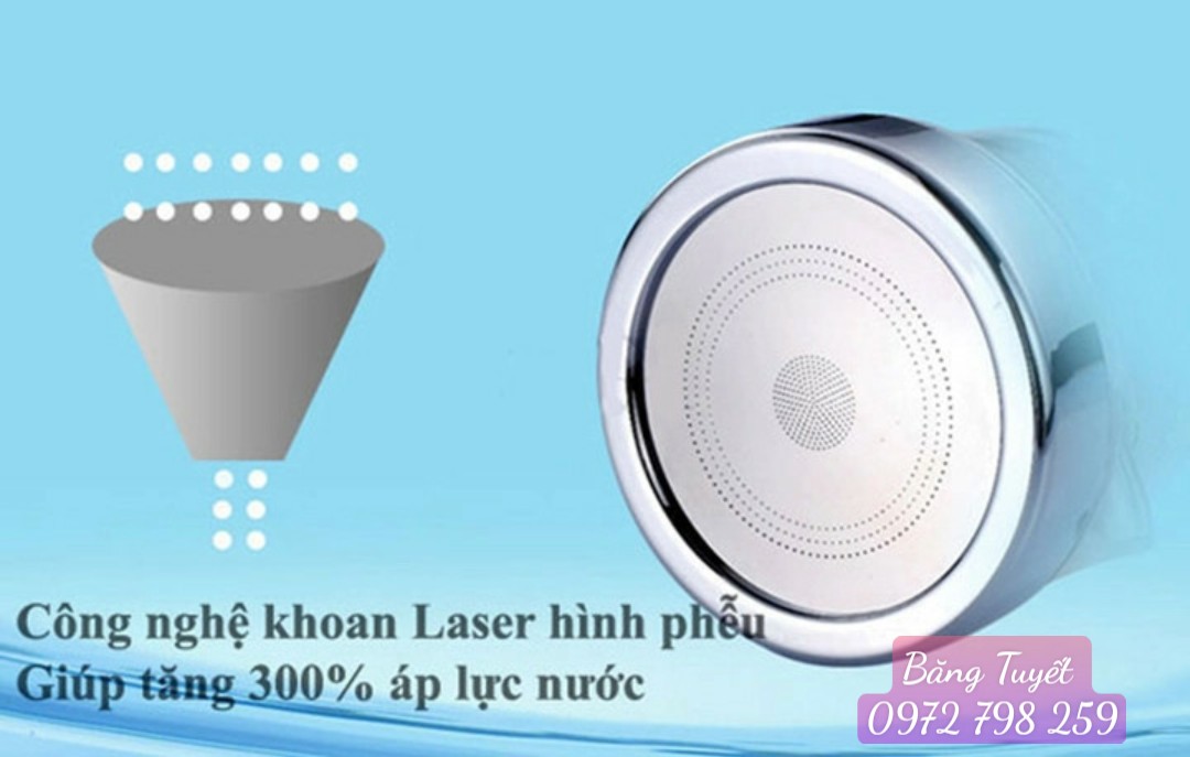 Vòi Tăng Áp Bồn Rửa Chén Bát 3 Chế Độ Xả Xoay 360 Độ