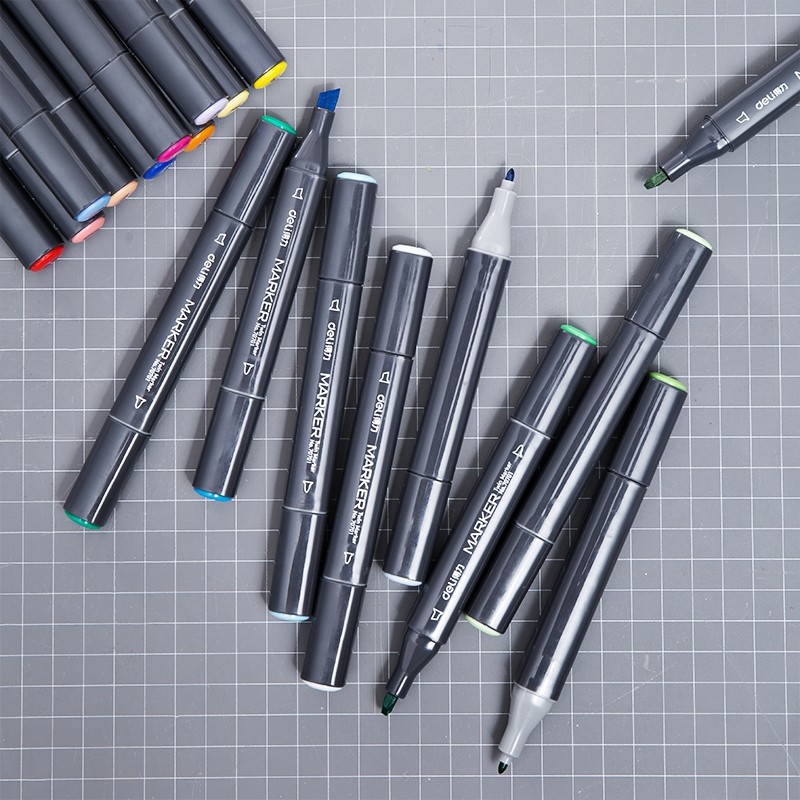 Bút màu marker chuyên nghiệp Deli -kèm túi vải - 30/40/60/80 Màu - 70806
