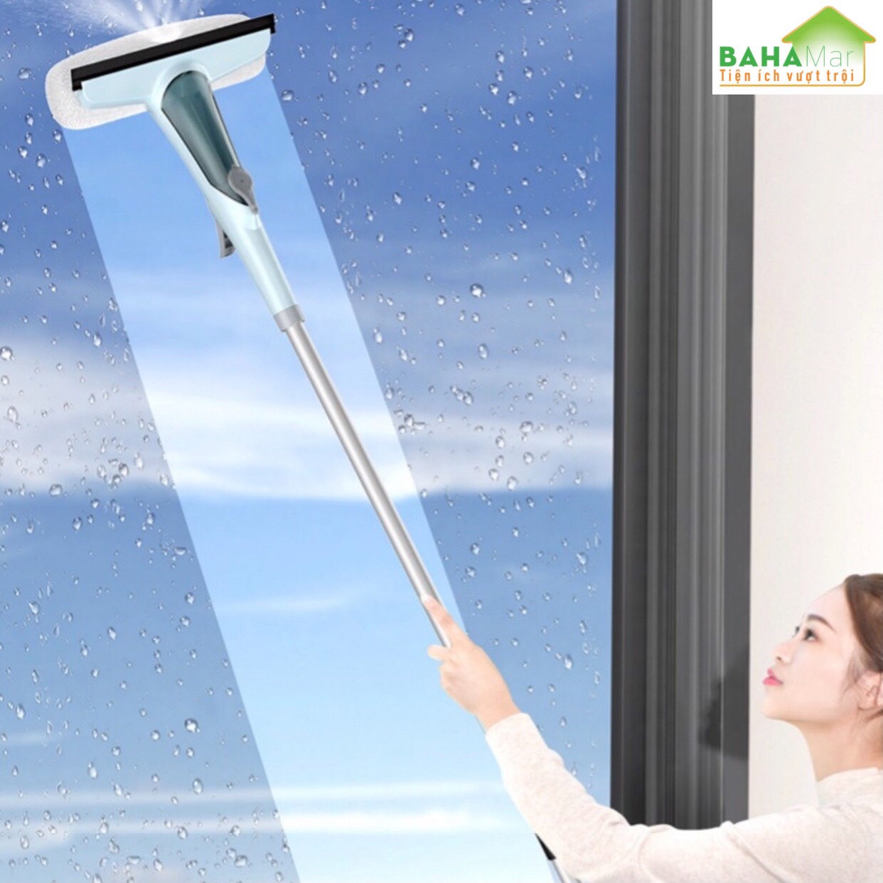 CÂY LAU - GẠT KÍNH ĐA NĂNG TỰ ĐỘNG PHUN XỊT NƯỚC "BAHAMAR" Đơn giản hóa việc LAU KÍNH từ kính cửa, vách kính... và giảm tối đa thời gian dùng cho việc vệ sinh kính.