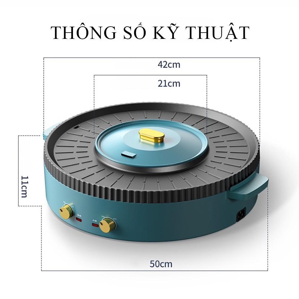 Bếp lẩu nướng đa năng 2in1 X2000, nồi lẩu nướng điện đa năng chống dính không khói công suất 1500W