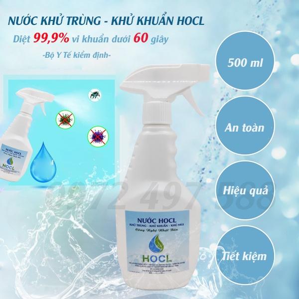 Nước khử trùng khử khuẩn HOCL chai xịt 500ml