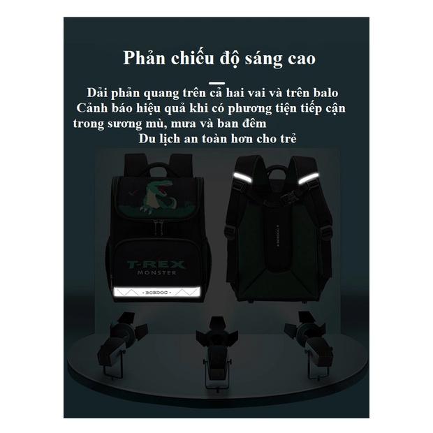 Cặp học sinh chống gù lưng cho bé, Balo chống nước trẻ em cao cấp BF 2083