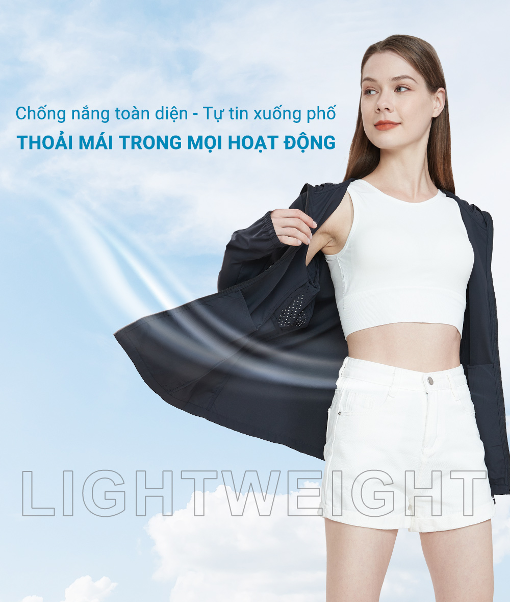 Áo khoác chống nắng nữ Suptex Cool mỏng nhẹ thoáng mát UV100 AL23126