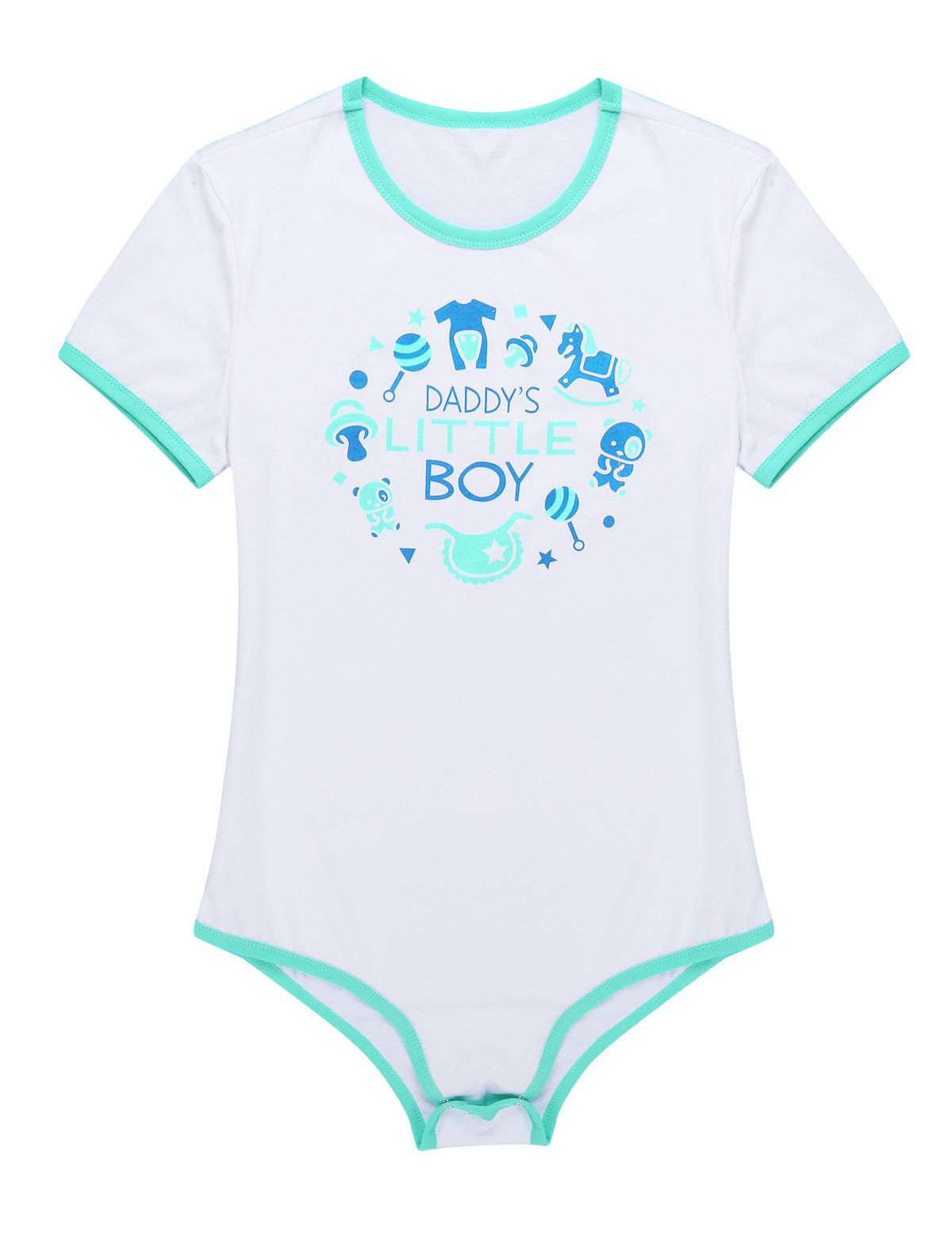 Nam 1 Pijama Ngắn Tay Người Lớn Tã Cho Bé Yêu Chữ Cái In Bodysuit Áo Liền Quần Mặc Nhà
