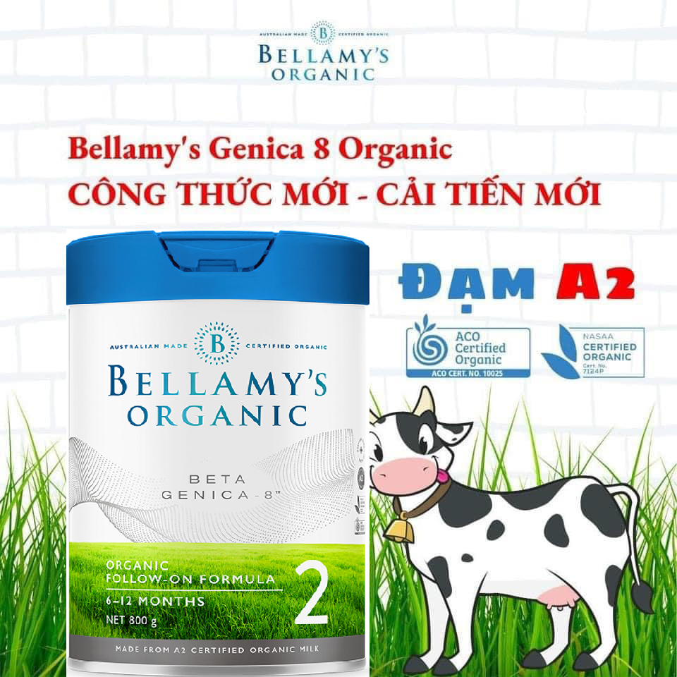 Sữa hữu cơ Bellamy's Organic Beta Genica 8+ số 2 (350G) - Nhập khẩu Úc