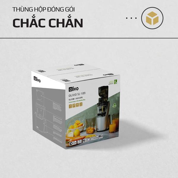 Máy Ép Trái Cây Olivo SJ189 Cao Cấp [HÀNG CHÍNH HÃNG][BH 10 NĂM] - Máy Ép Chậm Kiệt Bã Đến 98%, Thiết Kế Thông Minh Cùng Vật Liệu Cao Cấp Thương Hiệu Mỹ