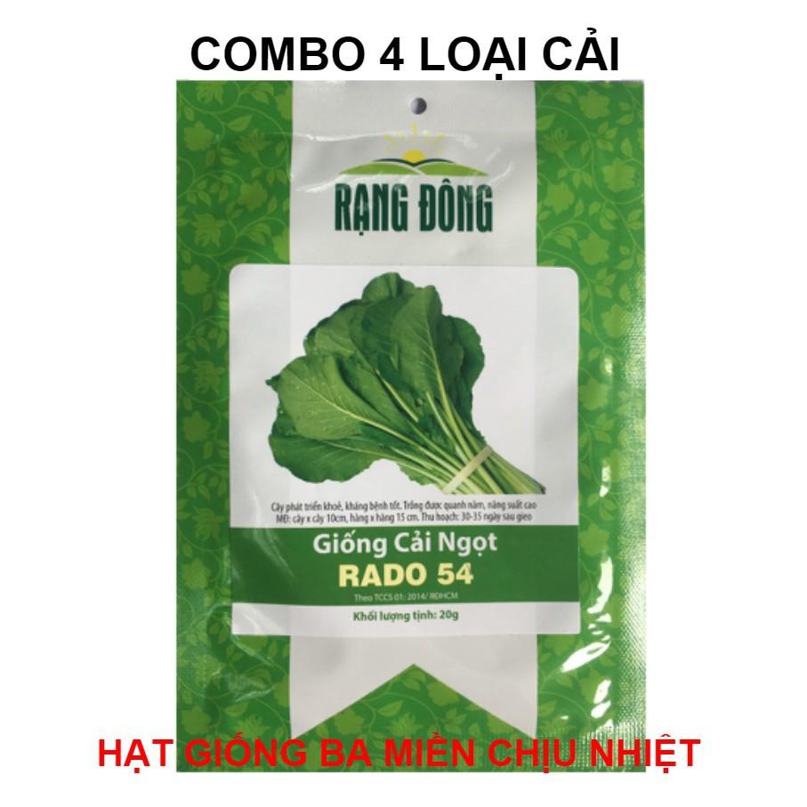 Combo 4 Loại Hạt Giống Rau Cải Chịu Nhiệt Dễ Trồng