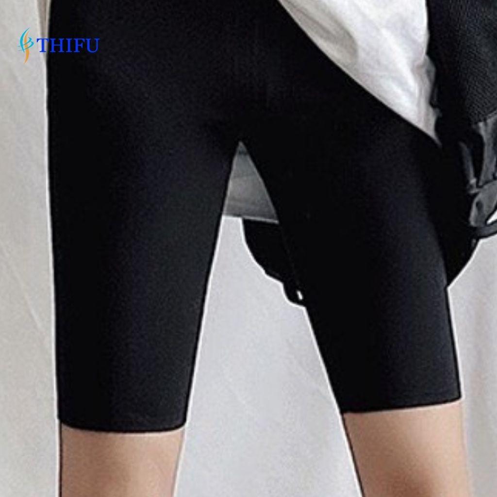 Quần Legging Nữ THIFU FASHION Dáng Lửng Đùi- Cạp Chun Chất Liệu Co Giãn, Mềm Mịn