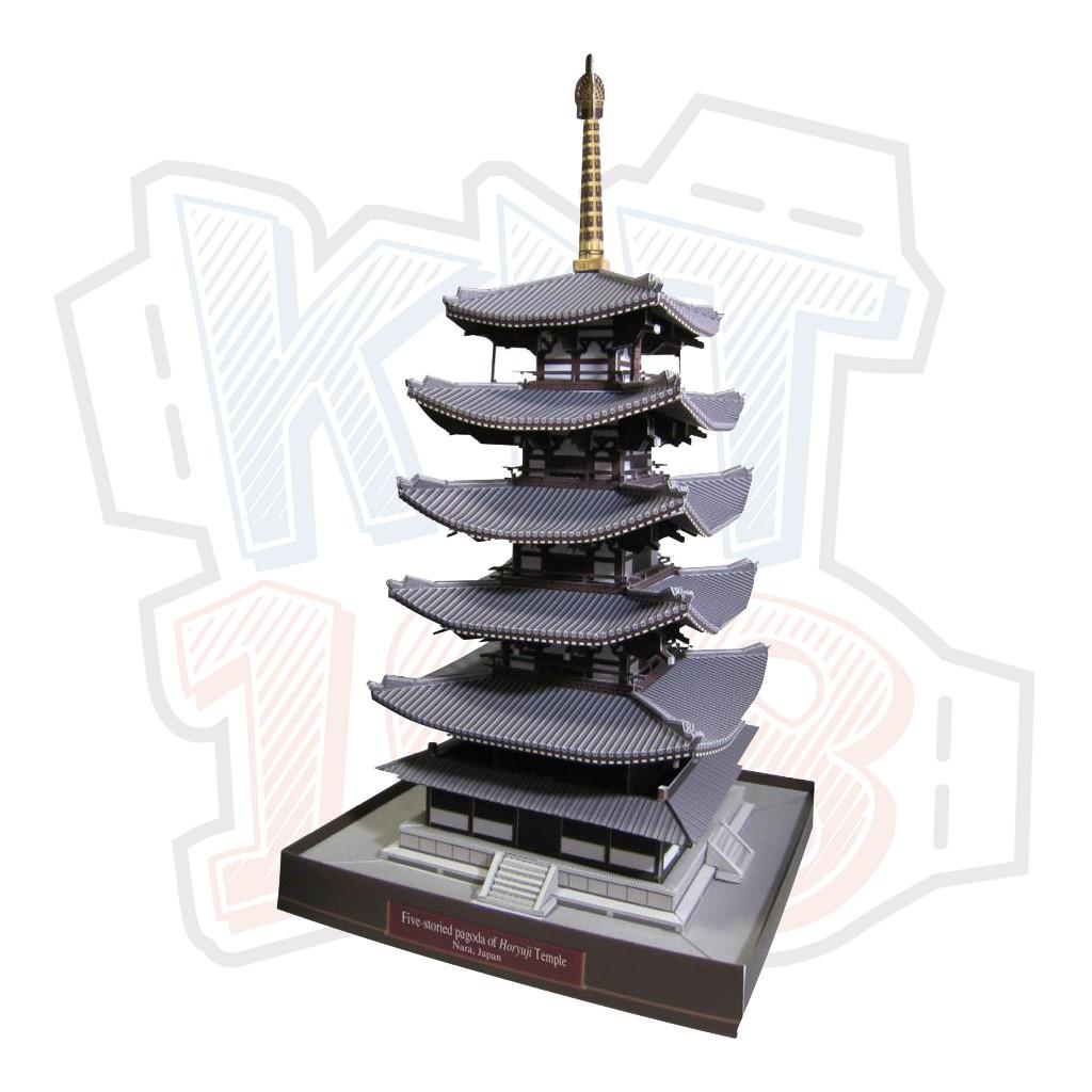 Mô hình giấy kiến trúc Nhật Bản Đền Five storied pagoda of Horyuji Temple