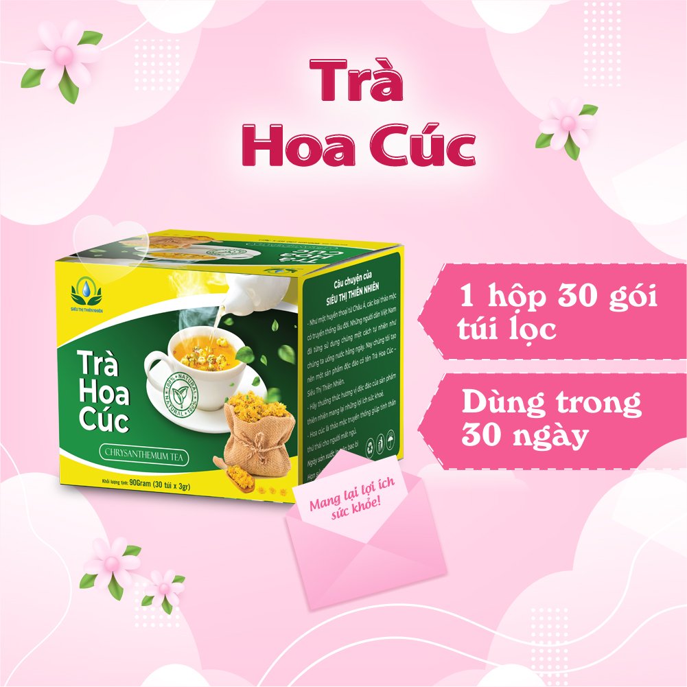 Trà Hoa Cúc hộp 30 x 3gram Túi Lọc của Siêu Thị Thiên Nhiên giúp ngủ ngon, tốt cho tim mạch