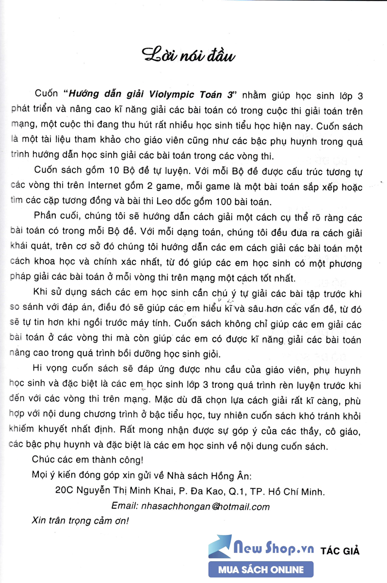 Hướng Dẫn Giải Violympic Toán Lớp 3 (Dùng Chung Cho Các Bộ SGK Hiện Hành) (HA)