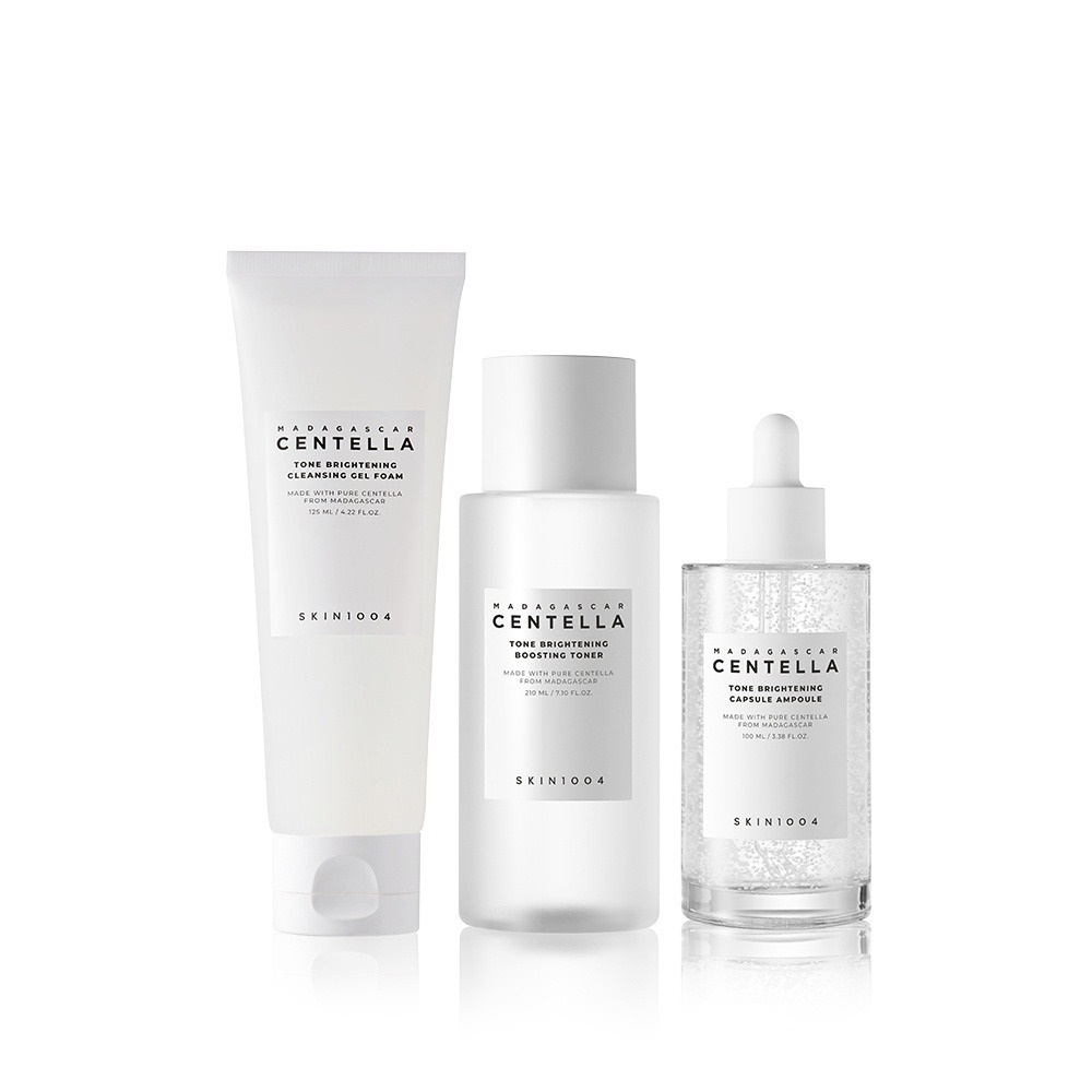 Bộ 3 Sản Phẩm Dưỡng Trắng Sáng Da Skin1004 Madagascar Centella Tone Brightening + Tặng 1 Mặt Nạ Dr.Morita
