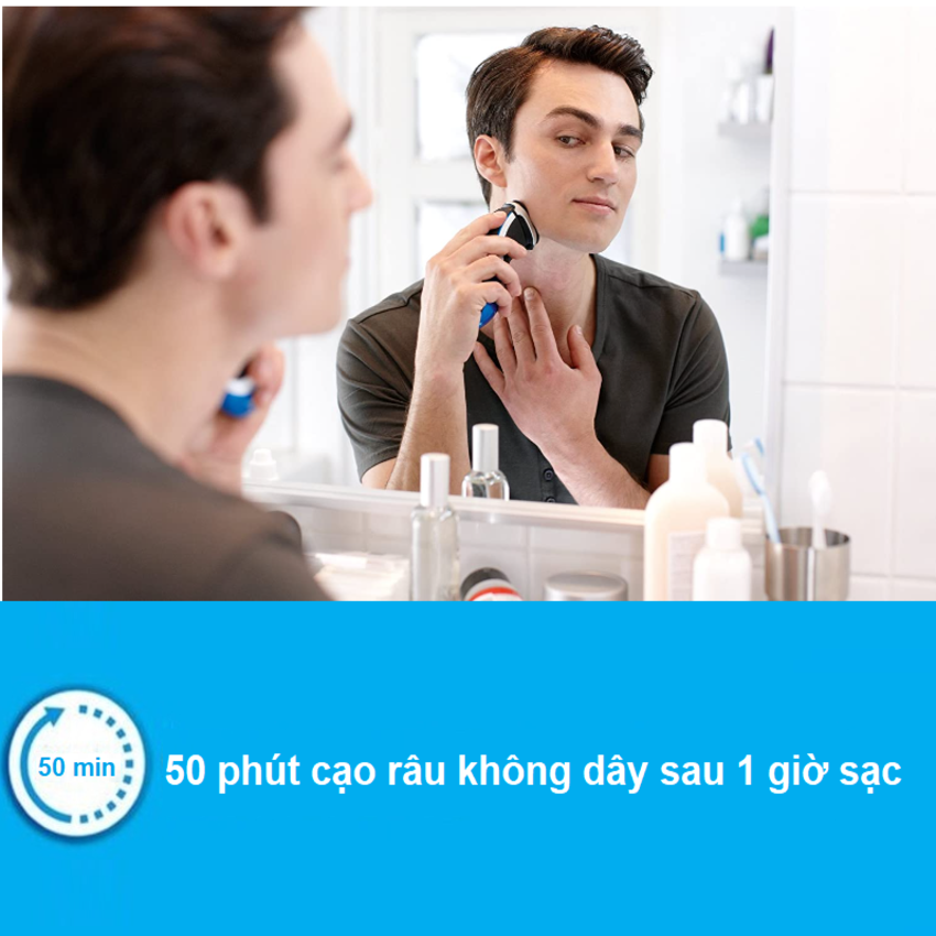 Máy cạo râu khô và ướt Philips Norelco Aquatec Shaver AT810/41 và AT811/41 Hoạt động với 4-hướng đầu Flex - HÀNG NHẬP KHẨU