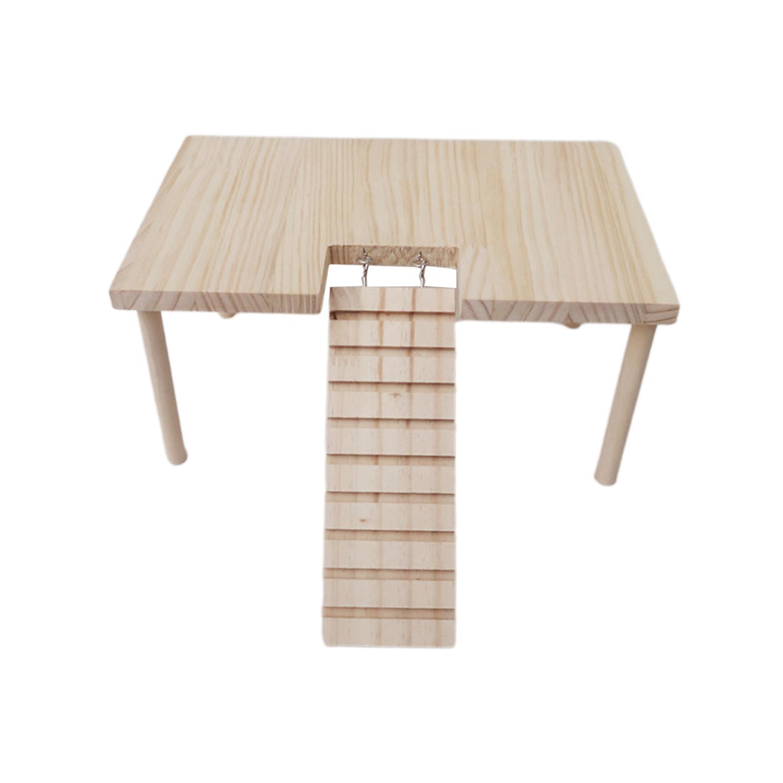Small Pet Wooden Platform with Stairs Stable for Hamster Rat Squirrel Chinchilla