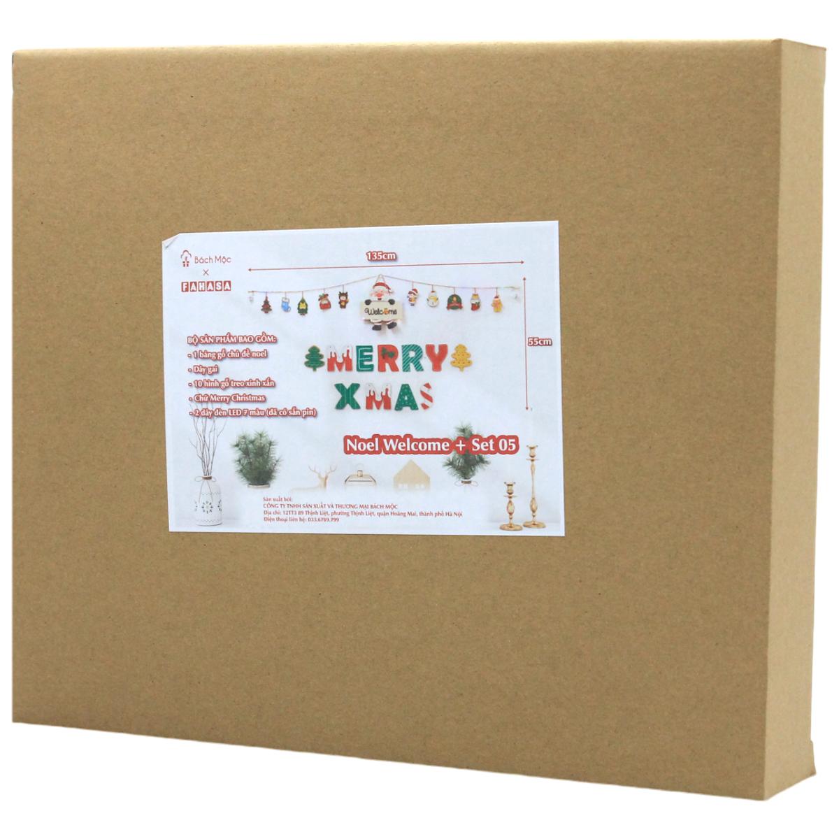 Dây Hình Gỗ Treo Tường Trang Trí Giáng Sinh - Bách Mộc - Welcome