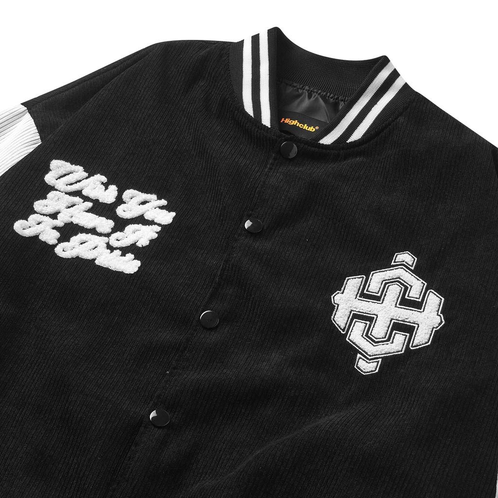 Áo Khoác BADGE Unisex Nam/Nữ Nhung Tăm Đen/Trắng - HIGHCLUB