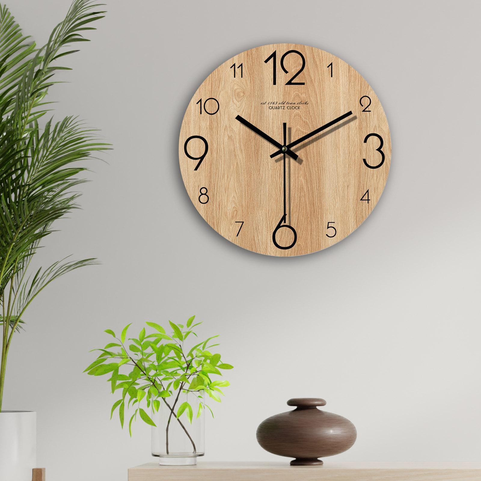 Wall Clock 12inch Fashion Non Ticking Clock for Bedroom Living Room Home