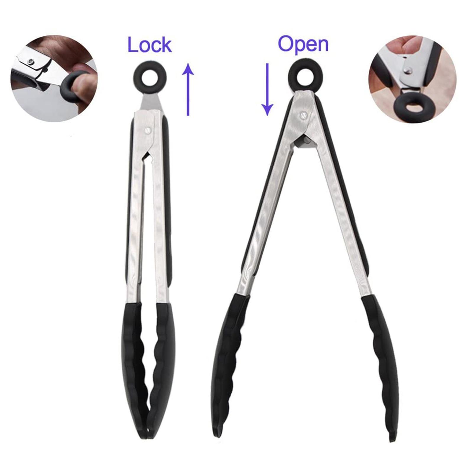 2 cái đồ gắp thực phẩm 9in và12in, đầu gắp bằng silicone không chứa BPA