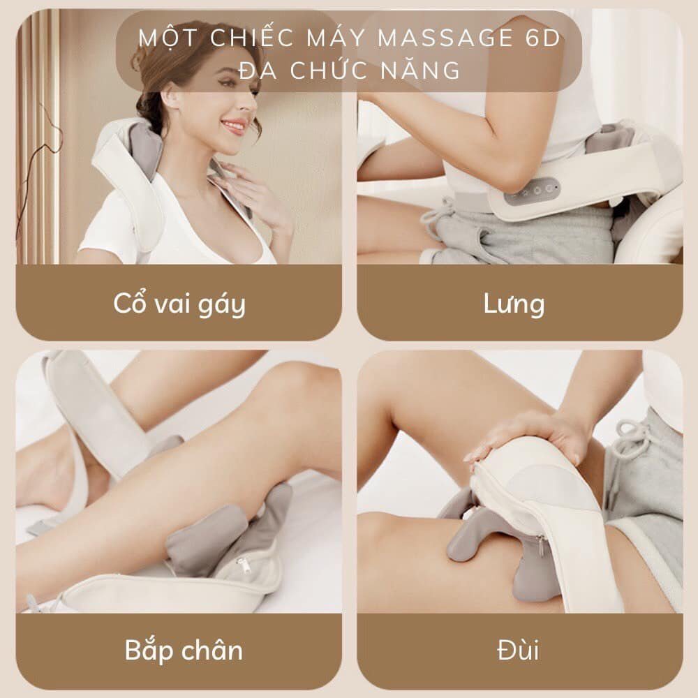 Hình ảnh Máy Massage Cổ Vai Gáy, Máy Massage Mô Phỏng Như Các Đầu Ngón Tay, Máy Massage Thế Hệ Mới 6D Bản Pro - Hàng Nhập Khẩu
