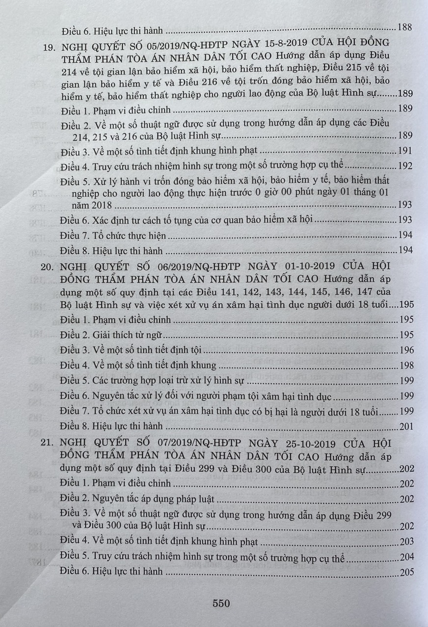 Hệ Thống Các Nghị Quyết Của Hội Đồng Thẩm Phán, TANDTC Về Hình Sự và Tố Tụng Hình Sự Từ năm 1986 đến 2023