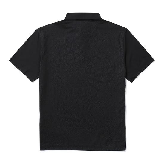 Áo Polo Thể Thao Le Coq Golf Nam họa tiết Monogram GN221MTS43-BLCK