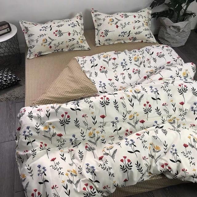 Set Cotton Poly Hoa Nhí Bánh Bèo 4 Món Hàng Nhập Khẩu Cao Cấp