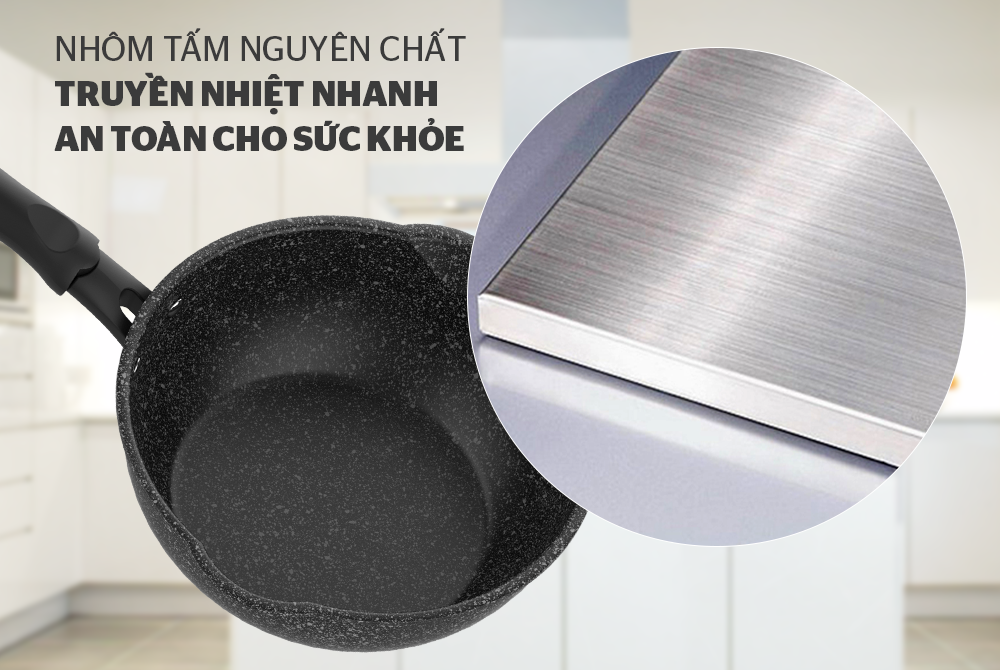 Chảo sâu đáy từ miệng rót Sunhouse 20-26-28-30cm dùng được trên bếp từ