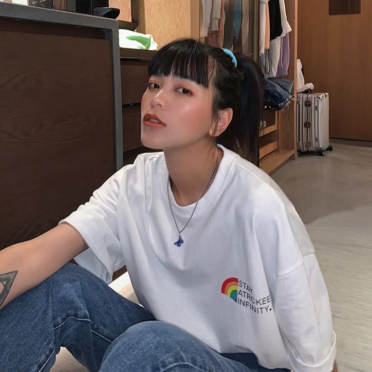 Áo thu tay lỡ STAY ATRCKEE phông Unisex nam nữ tee oversize form rộng pull Ulzzang Streetwear Hàn Quốc vải mềm