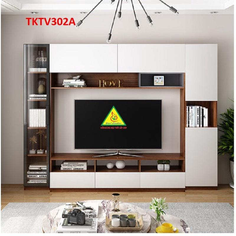 Hình ảnh Tủ kệ tivi trang trí phong cách hiện đại TKTV302 - Nội thất lắp ráp Viendong adv