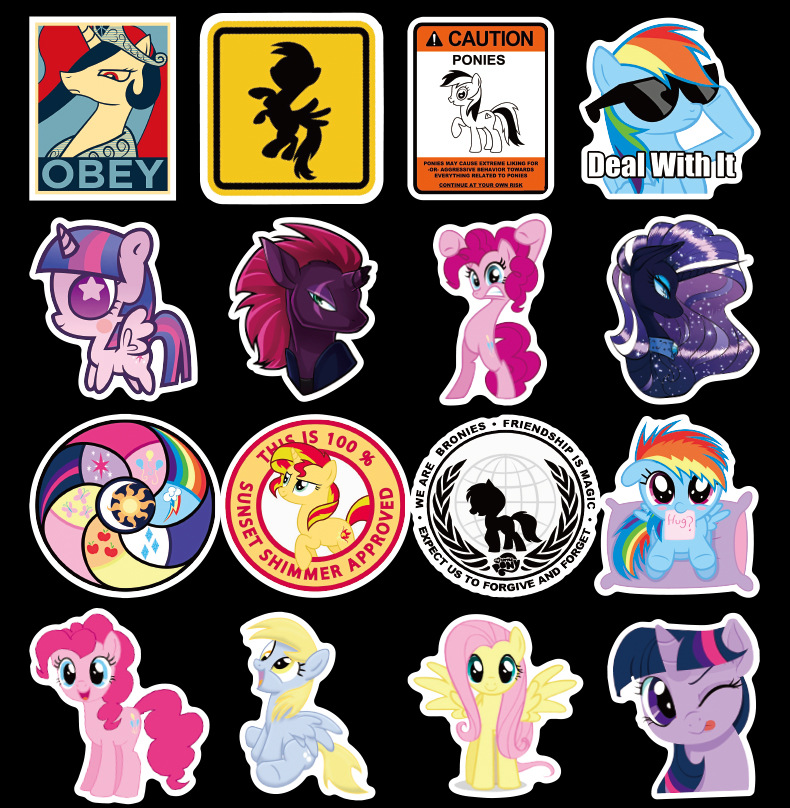 Sticker 50 miếng hình dán Pony