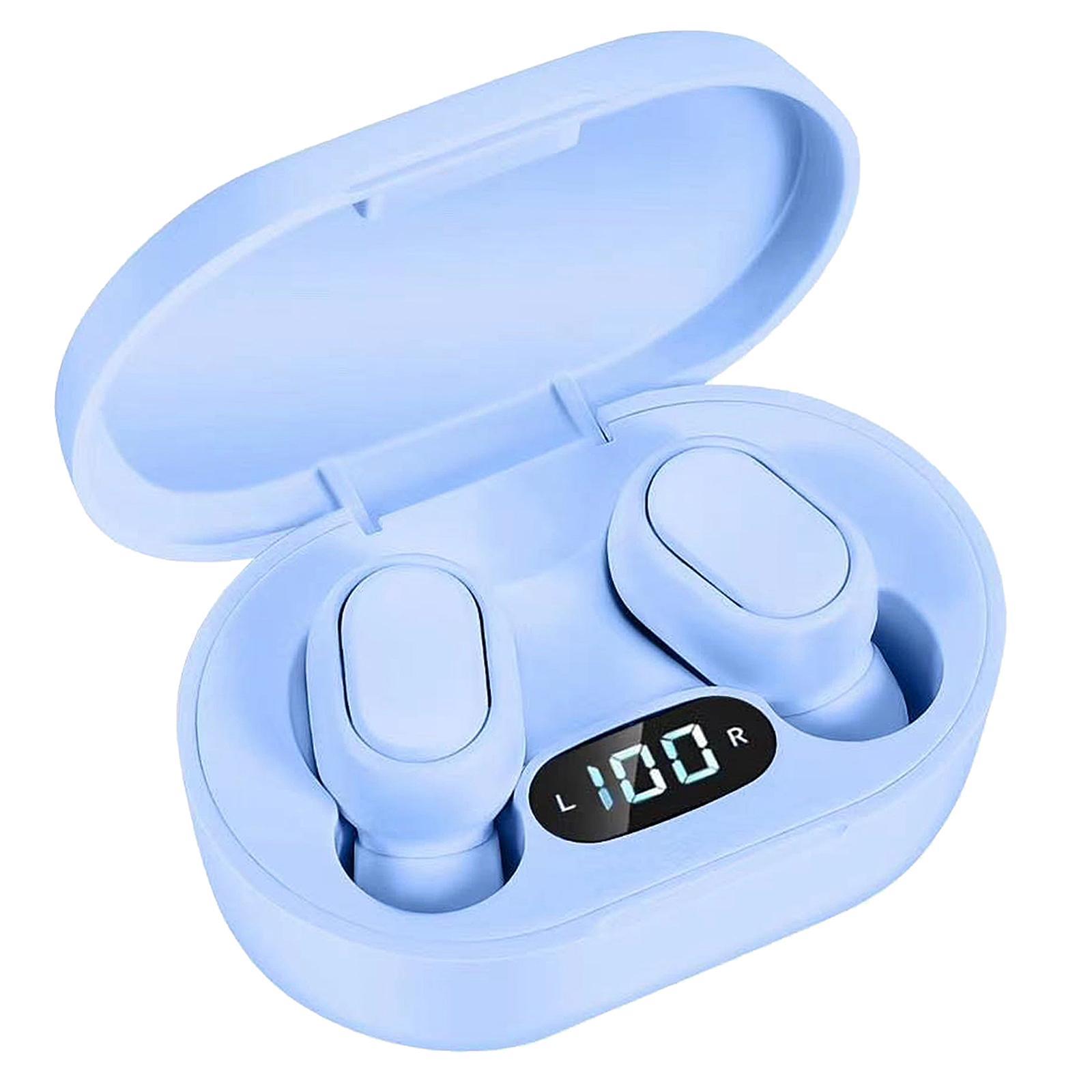 2Pcs Wireless Earbuds Headphones Black+White Stereo LED Display Headset for Car Driving