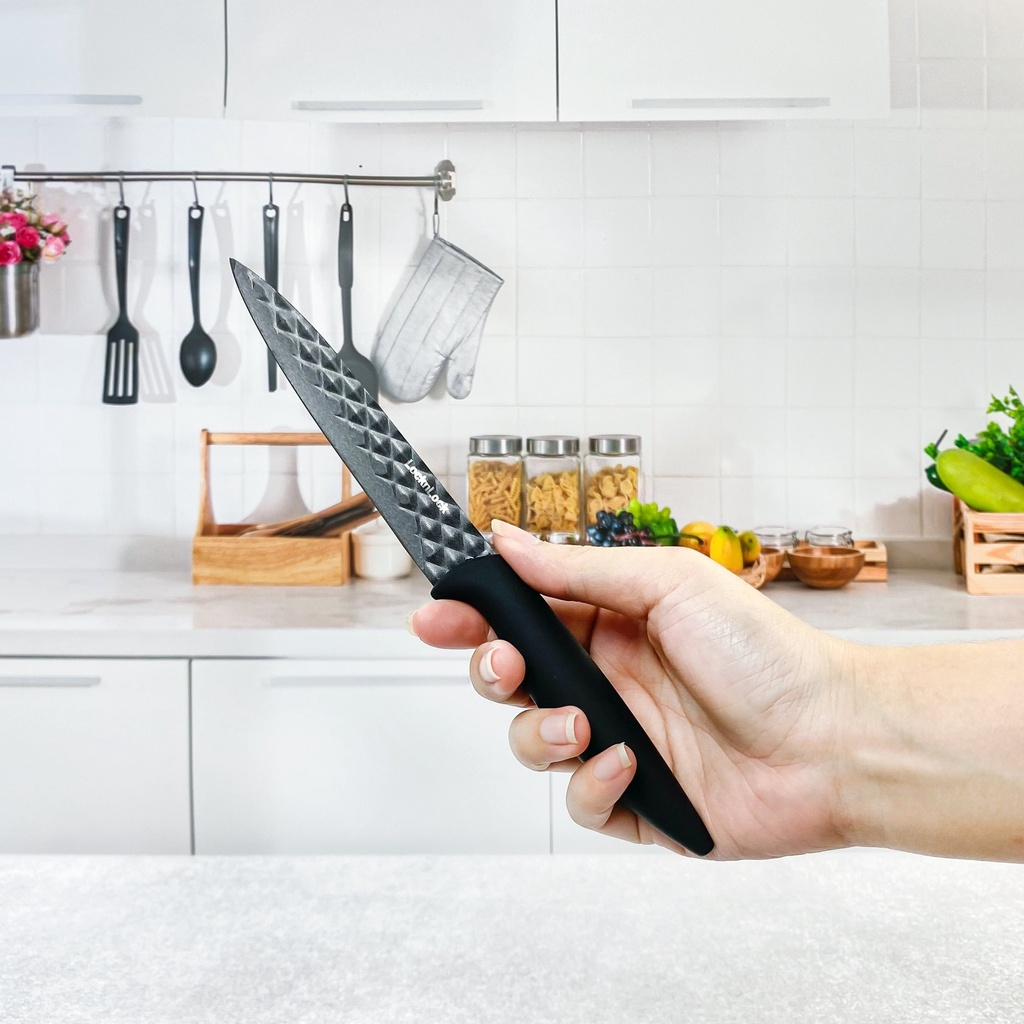 Bộ dao 4 món chống dính LocknLock CKK104S4, Hàng chính hãng, thép không gỉ, 3 dao 1 lưỡi bào - JoyMall