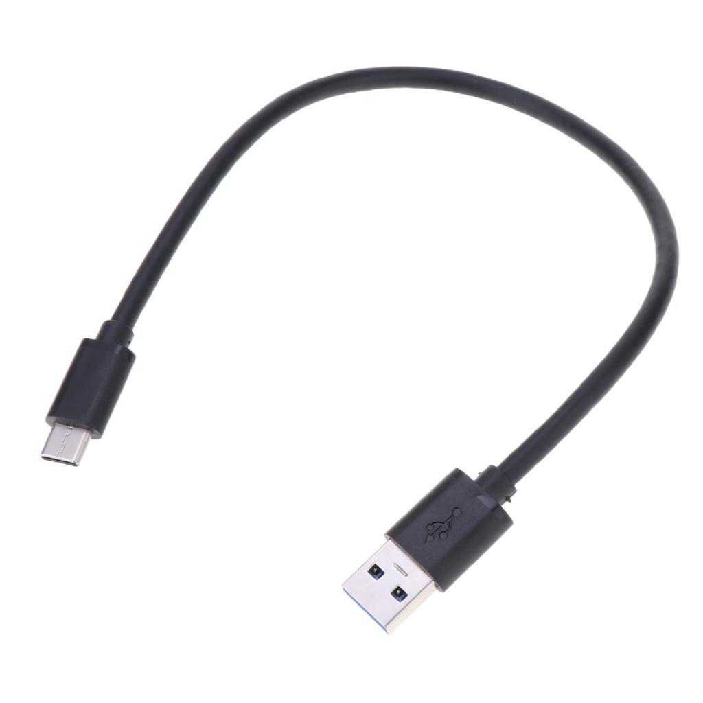 2 Pieces 30cm USB to Type C Cable Data Sync Charging Cord Black