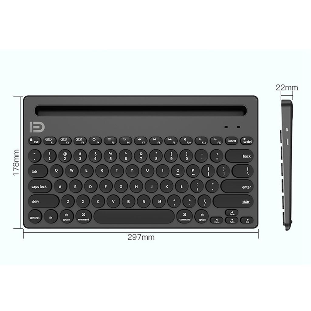 Multi-Device Bluetooth Keyboard Mini for Tablet Android PC Black